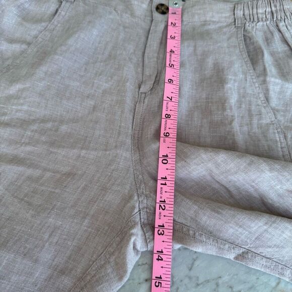 Jones New York 100% linen cropped pants elastic waist size L - Picture 5 of 6